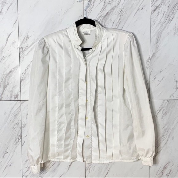 Vintage NICOLA Satin Blouse SZ 8 - Picture 1 of 6